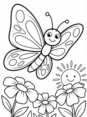 Flying Butterfly coloring page