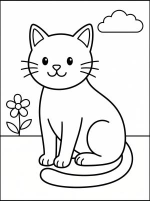 Sitting Cat coloring page
