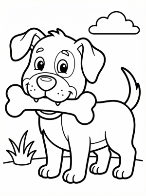 Dog With Bone coloring page