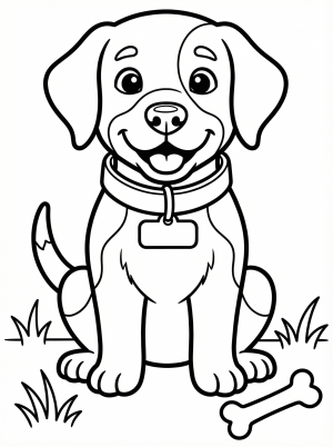Dog With Collar coloring page