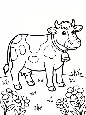 Cow In Pasture coloring page