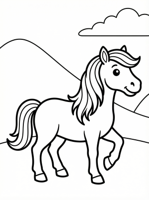 Horse With Mane coloring page