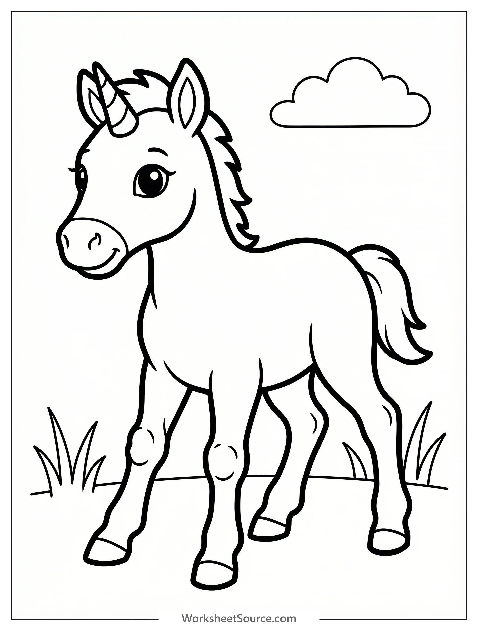 Newborn Unicorn Foal — Mewarnai