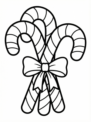 Candy Canes With Stripes coloring page