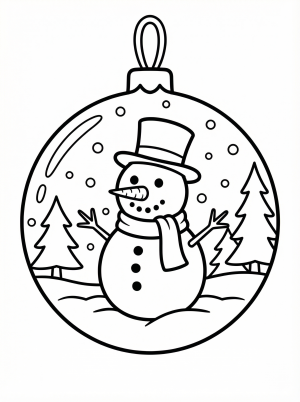 Ornament With Snowman coloring page
