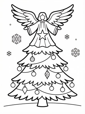 Christmas Tree Angel coloring page