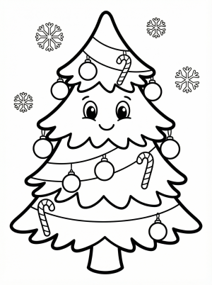 Decorated Christmas Tree coloring page