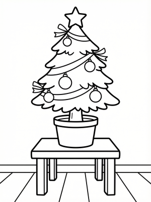 Small Christmas Tree coloring page