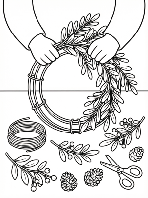 Christmas Wreaths coloring pages