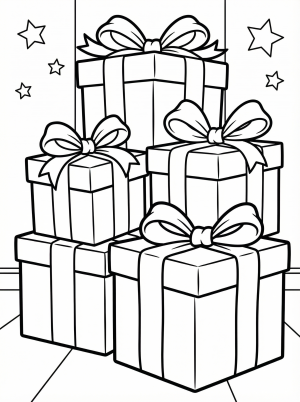 Gifts coloring pages