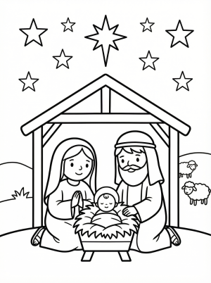Nativity coloring pages