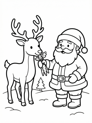 Santa Feeding Reindeer
