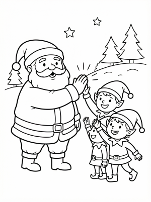 Santa With Elves