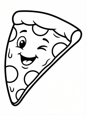 Kawaii Pizza Slice coloring page