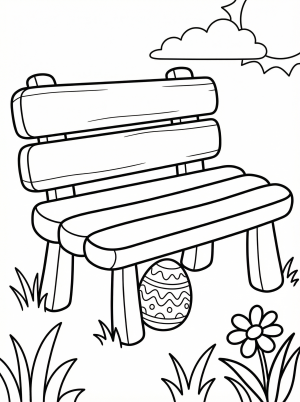 Easter egg hidden in a bench