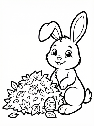 Easter egg hidden in a leaf pile