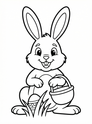 A clear black and white line art coloring page depicting a single golden Easter egg partially hidden in tall grass, ready for creative coloring.