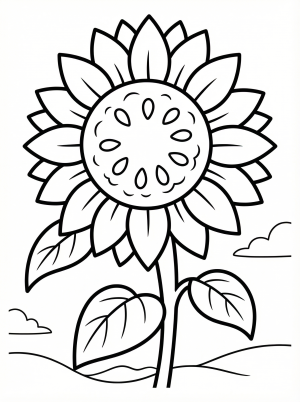 Sunflower With Seeds coloring page