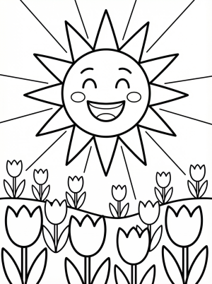 Tulips coloring pages
