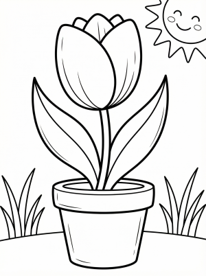Tulip In Pot