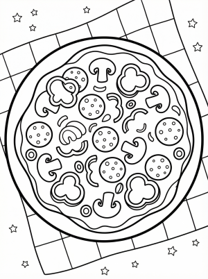 Pizzas coloring pages