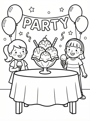Ice cream party scene