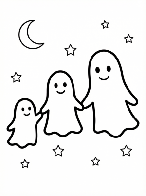 Ghost Family coloring page
