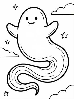 Spooky Ghost coloring page