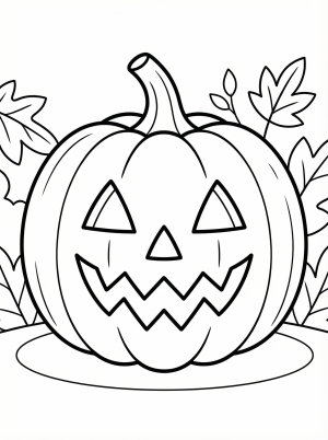 Free printable coloring page showing a classic Jack O Lantern with carved face, perfect for kids to practice coloring and creativity