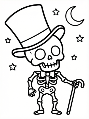 Skeletons coloring pages