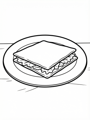 A Hillel sandwich on a plate featuring a piece of matzah filled with bitter herbs maror ready for coloring. Perfect for Passover lessons.