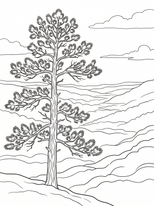 Digital illustration of a serene valley landscape enveloped in soft, atmospheric morning mist, featuring distant hills and sparse trees in a calming lofi aesthetic.