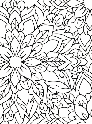 Free printable coloring page showing a detailed leaf mandala, perfect for kids to practice focus and creativity