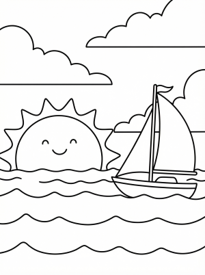 Sunsets coloring pages