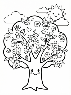 Trees coloring pages