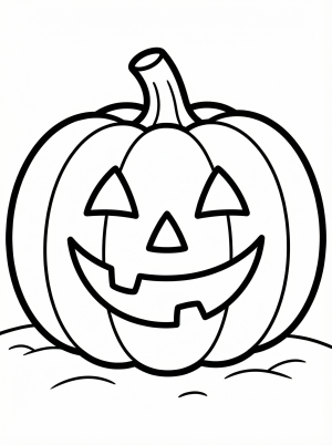 Free printable coloring page showing a smiling jack o lantern pumpkin, perfect for kids to practice coloring and creativity