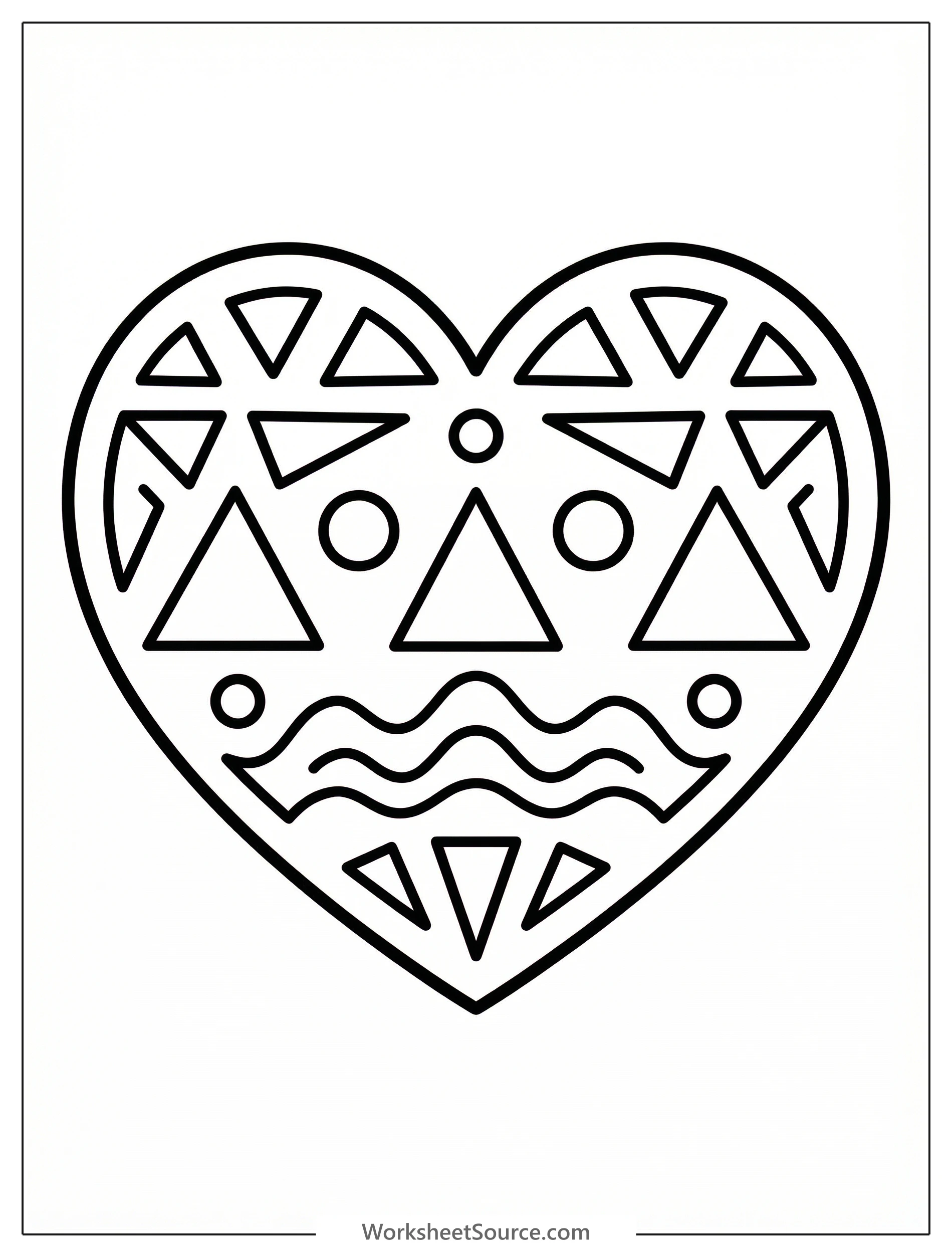 Clear black and white line art coloring page featuring a decorative papel picado heart design with intricate cutouts, perfect for creative expression.