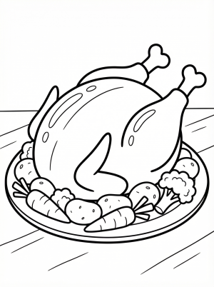 Turkey Dinner Plate coloring page