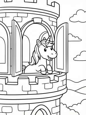 Castle Balcony Unicorn