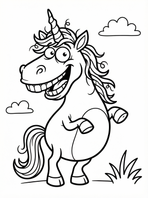 Cartoon Unicorn coloring pages