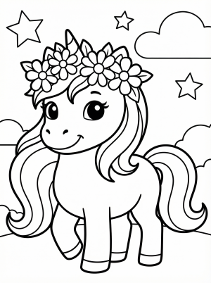 Cute Unicorn coloring pages