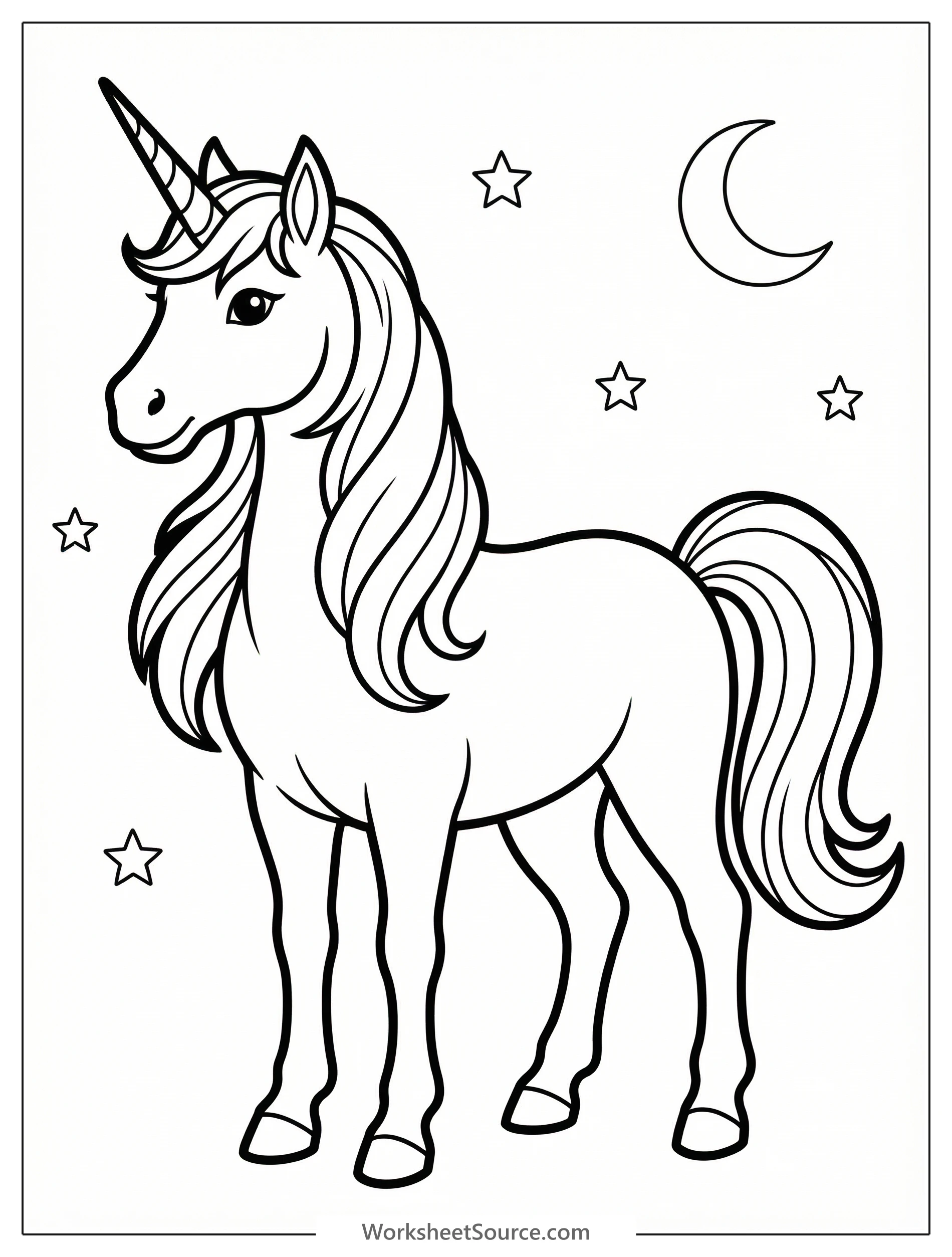 Noble Unicorn Full Body — Mewarnai