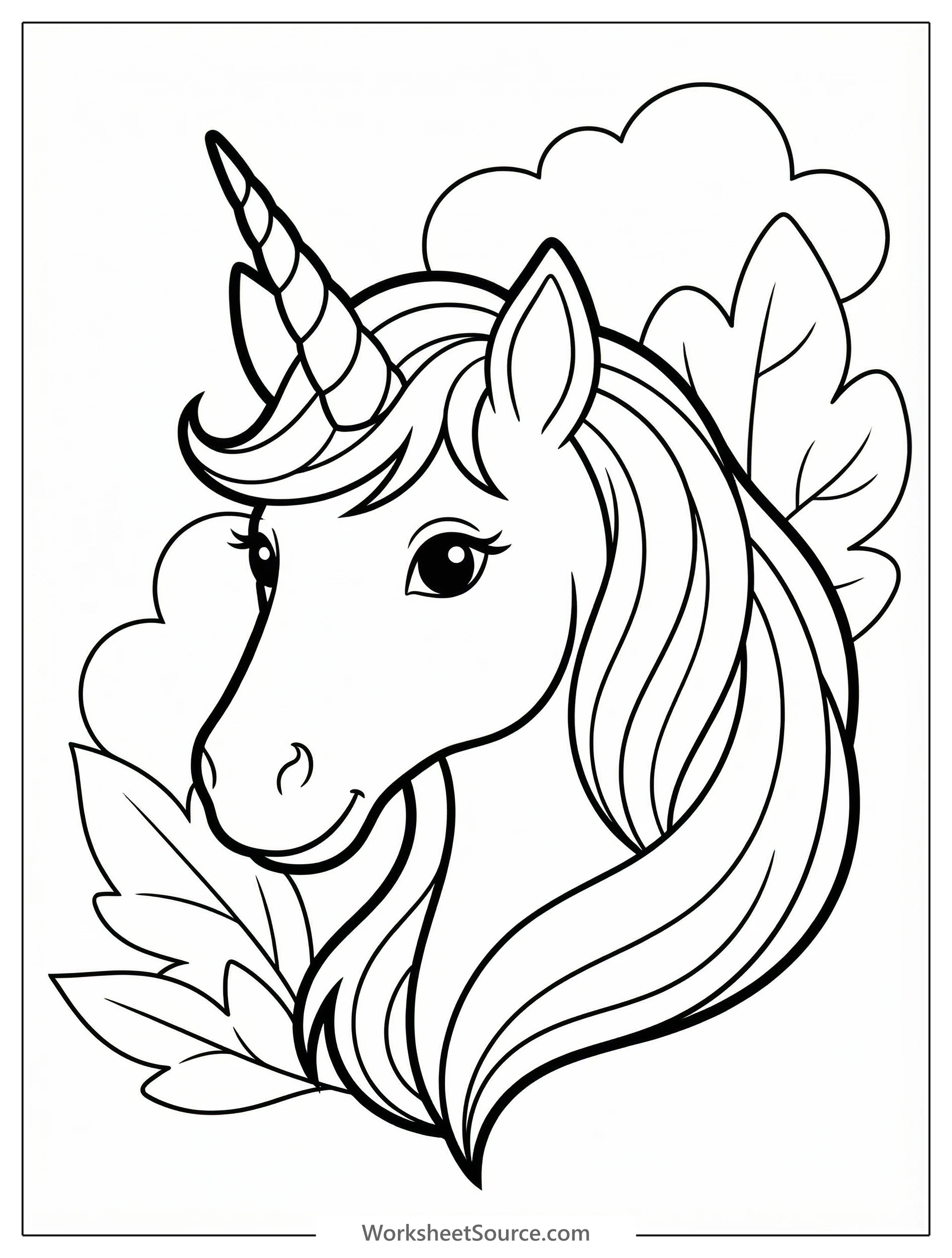 Photorealistic Unicorn Head — रंग भरना
