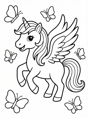 Rainbow Unicorn coloring pages