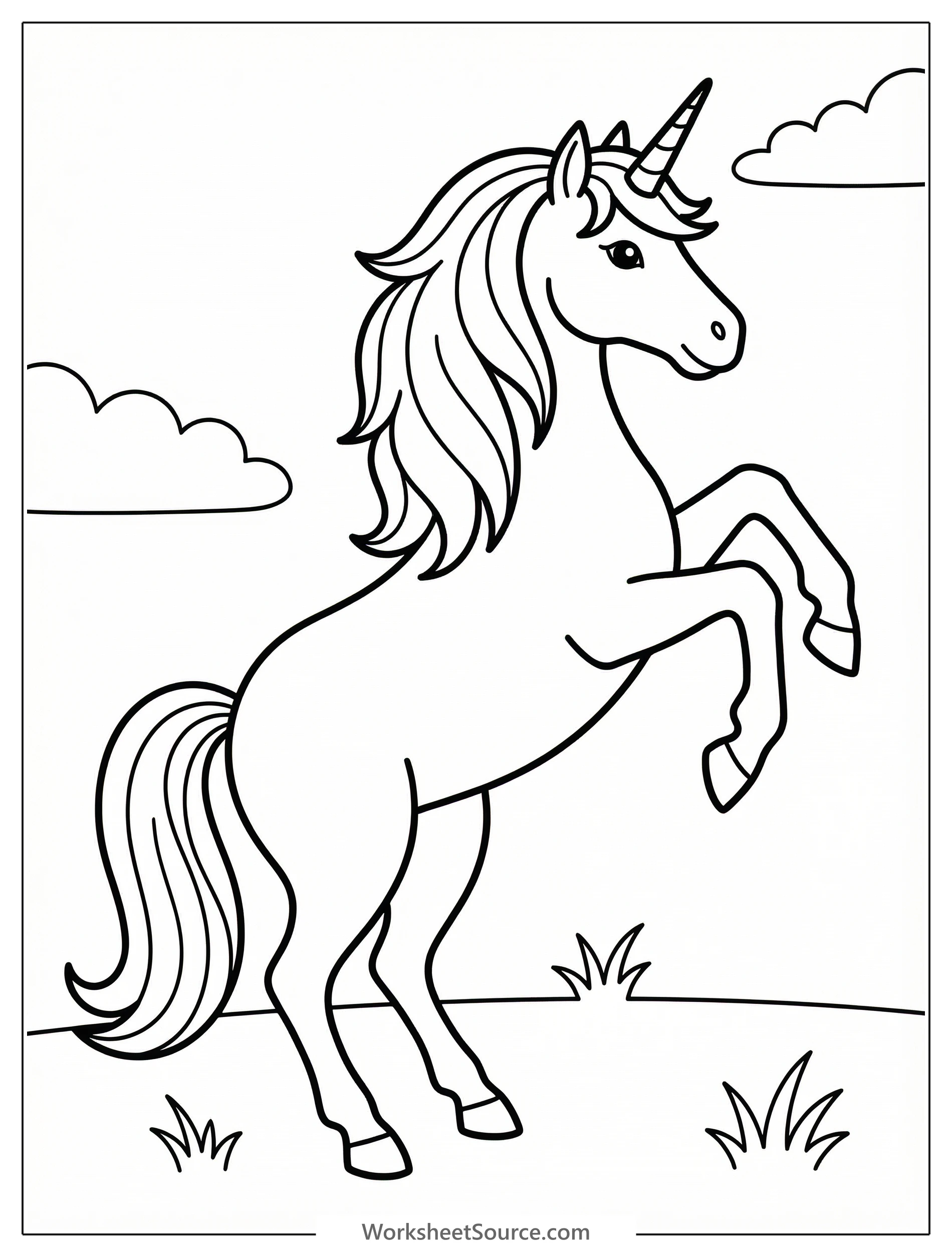 Realistic Unicorn Rearing — Mewarnai