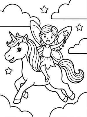 Unicorn Fairy coloring pages