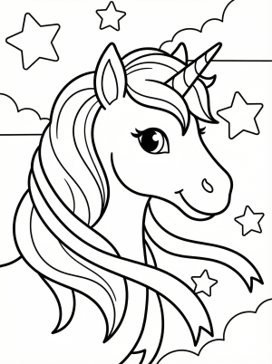 Unicorn Head coloring pages
