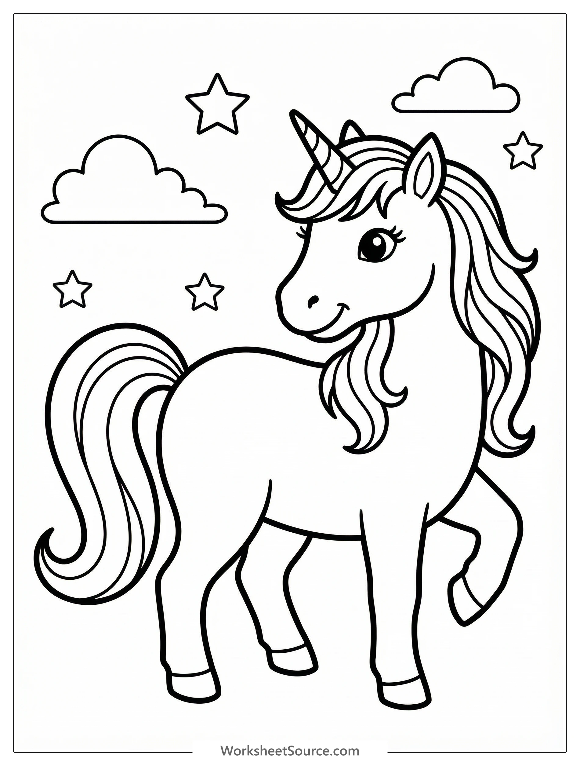 Unicorn Looking Back — Mewarnai