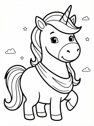 Princess Unicorn With Sash coloring page
