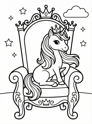Unicorn Princess coloring pages